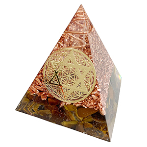六芒星 オルゴナイト ピラミッド (タイガーアイ)