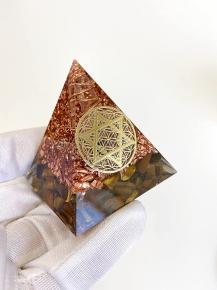 六芒星 オルゴナイト ピラミッド (タイガーアイ)