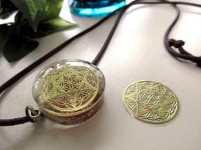 六芒星&フラワーオブライフ 金属製 ステッカー シール